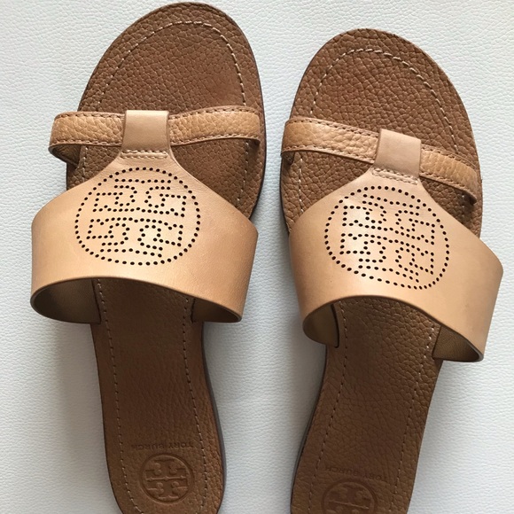 Tory Burch Shoes - Tory Burch logo flat slide with original box